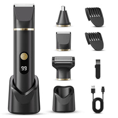 Tiovara 3-in-1 trimmer front view supports versatile on-the-go grooming.
