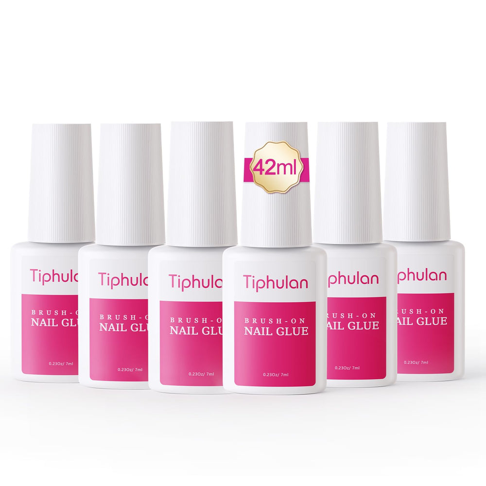 TIPHULAN built-in brush nail glue close-up for precise, mess-free application.