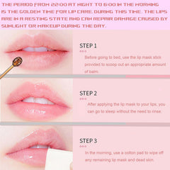 TIRDET sleeping lip mask swatch highlights overnight hydration and repair potential.