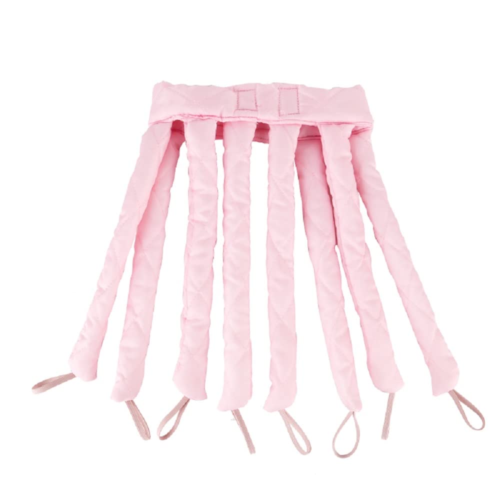 Tirdkid pink heatless curling headband with 8 claws for flexible, damage-free curls