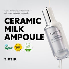 TIRTIR Ceramic Milk Ampoule applying routine demonstrates quick absorption for non-greasy finish.