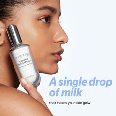 TIRTIR Ceramic Milk Ampoule glow portrait highlights porcelain-like radiance and skin elasticity.