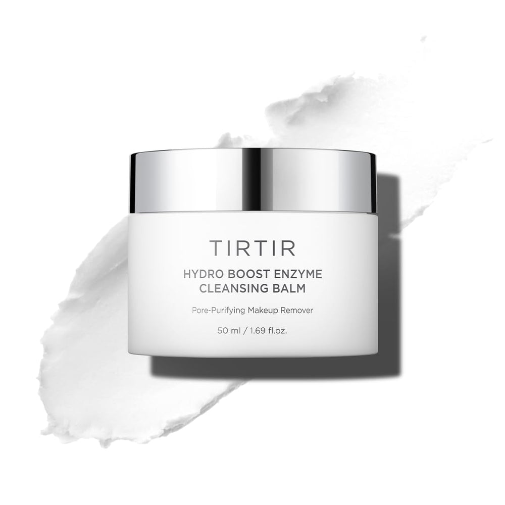 TIRTIR Hydro Boost cleansing balm jar shows creamy texture for makeup removal