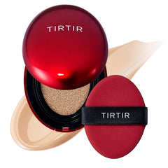 TIRTIR Mask Fit Red Cushion compact showing skin-fit coverage with satin glow