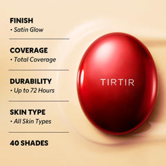 TIRTIR Mask Fit Red Cushion face application shows fast blending for a natural look