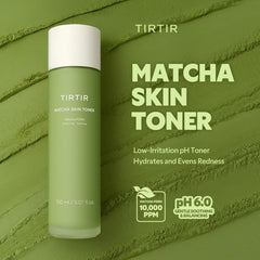 TIRTIR Matcha PDRN Toner swirled texture close-up illustrating fast-absorbing hydration.