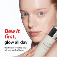 TIRTIR Milk Skin Rice Toner milky texture ready for gentle application.