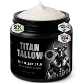 Titan Tallow beef tallow balm jar delivers rich moisture for smooth skin.