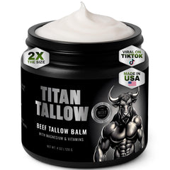 Titan Tallow beef tallow balm jar delivers rich moisture for smooth skin.