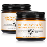 Tiuedu skin balm jar with tallow, castor oil, and frankincense for deep hydration