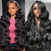 Tiwugi 28-inch body wave wig, front view with natural-looking hairline.