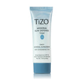 TiZO Mineral Sun Defense tinted bottle provides broad spectrum protection with a satin finish.