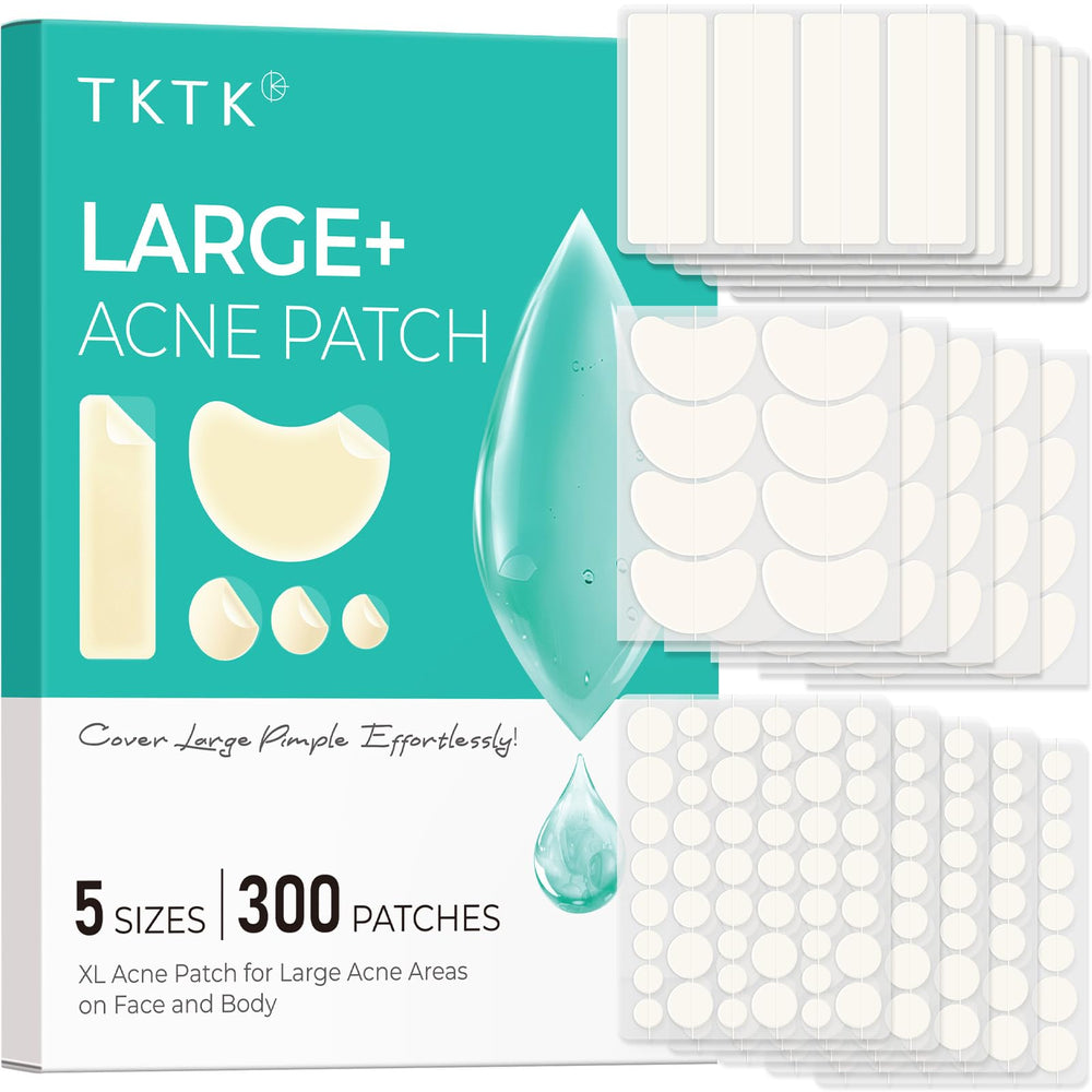 TKTK large pimple patch on face 60x20mm absorbs fluids and helps zits heal discreetly.