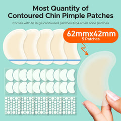 TKTK XL contoured patch covers large breakouts overnight on the chin.