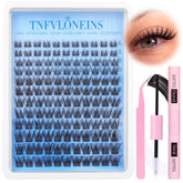 TNFVLONEINS natural lash clusters kit front view, compact all-in-one lash set for easy application.