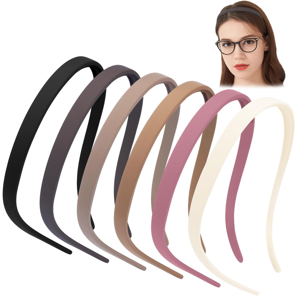 TOBATOBA headbands with non-slip matte finish stay in place for glasses wearers during daily wear