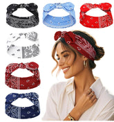 Tobeffect bandana headband paisley black bow offers stylish non-slip wear during workouts.