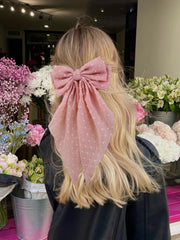 Tobeffect hair bow peach cream orange 8x16, sophisticated pop of color