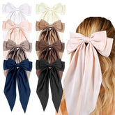 Tobeffect hair ribbon clip in black with long tails for secure, stylish half-up looks.