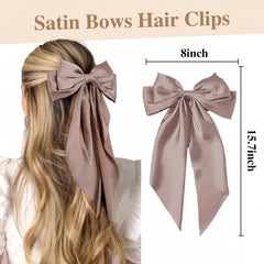 Tobeffect white hair ribbon clip long tails adds soft elegance to any outfit.