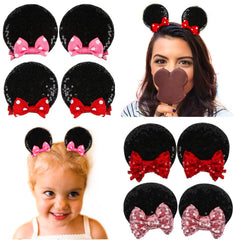 Tobeffect mouse ears clip in black glitter, lightweight and comfortable for all-day wear.