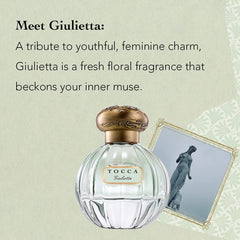 Tocca Giulietta top notes image emphasizing ylang-ylang, apple, and tulips