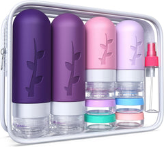 Tocelffe 18-pack travel bottles with waterproof bag for organized packing