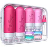 Tocelffe 18-pack travel bottles set with assorted sizes for organized, spill-free trips.