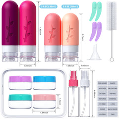 Tocelffe travel bottles 2oz set ideal for smaller packs and easy portability on flights.