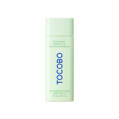TOCOBO CICA CALMING SUN SERUM packaging showcases vegan SPF protection for daily skin care