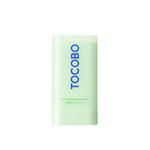 TOCOBO Cica Cooling Sun Stick bottle shows portable SPF50+ protection with cooling sensation for sensitive skin