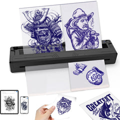 TOHUNZO tattoo stencil printer front view showing compact design for portable setup