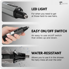 ToiletTree nose hair trimmer in shower with water resistant design