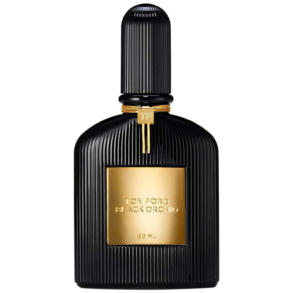 Tom Ford Black Orchid bottle front exudes luxury for evening wear and confidence