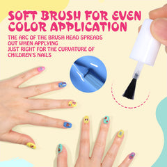 TOMICCA water-based non-toxic label on bottles emphasizes safe, gentle nails