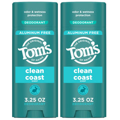 Tom's of Maine Clean Coast deodorant clear application for everyday wear.