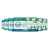 Tom's of Maine Fresh Eucalyptus bar closeup showing calming scent and moisturizing formula.