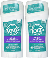 Tom's of Maine Lavender deodorant stick pack 2 front view for lasting freshness