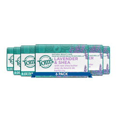 Tom's of Maine Lavender & Shea six-pack with eco-friendly packaging for daily cleansing