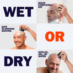 Toncoke 5D shaver in wet-dry use with foam for versatile styling.