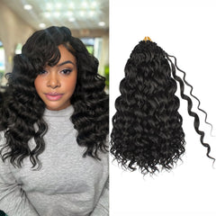 Toniola pre looped ocean wave crochet hair 14in top view for quick install