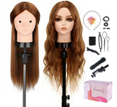 TopDirect mannequin head front view with 80% real hair for practice styling