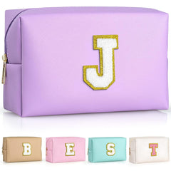 TOPEAST birthday gift girls pouch front view with chenille patch for personalized style
