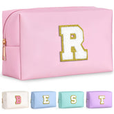 TOPEAST pink waterproof PU leather cosmetic travel bag protects essentials on trips