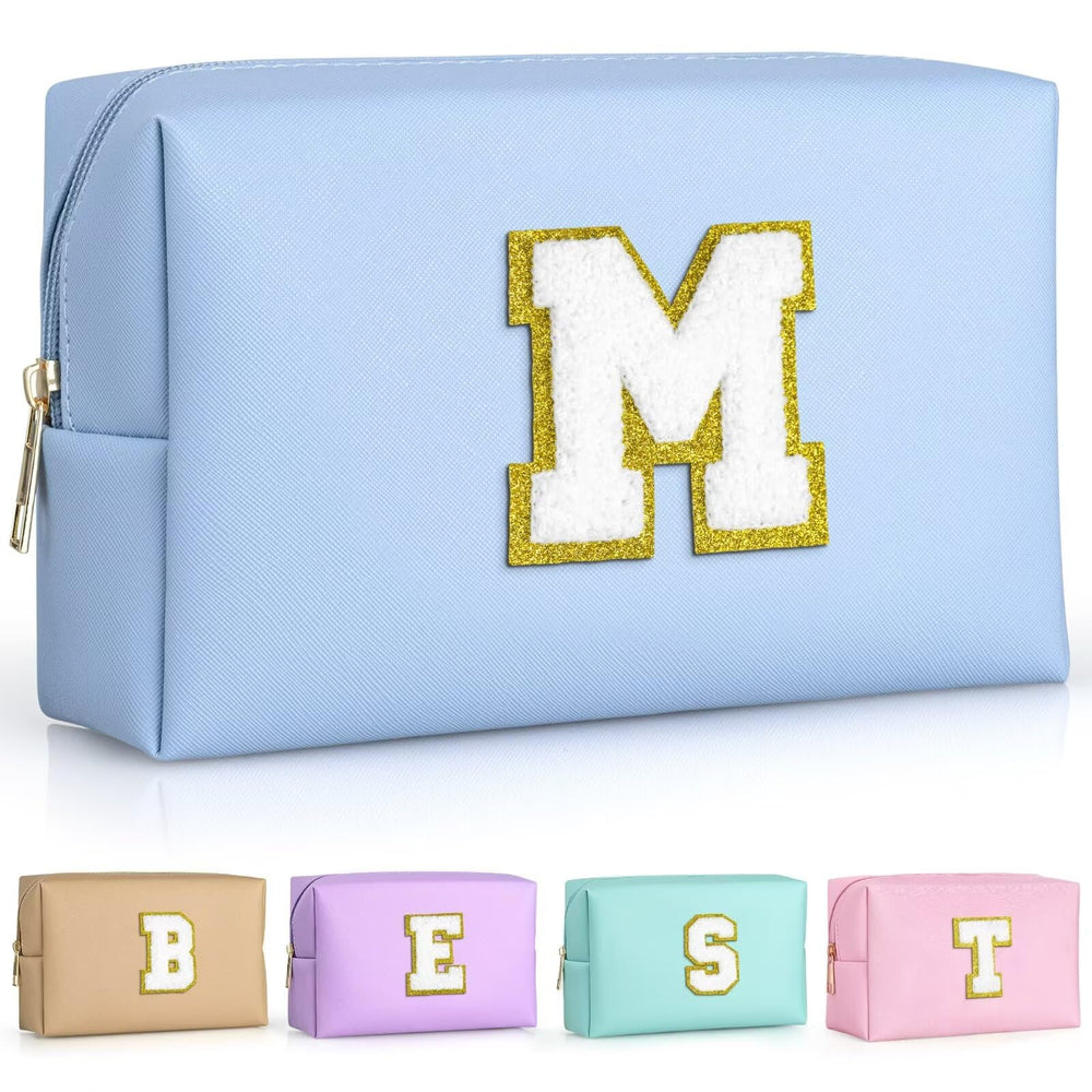 TOPEAST sky-blue makeup bag shown for travel and daily cosmetic storage.
