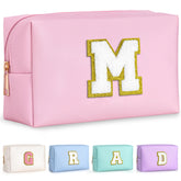 TOPEAST travel makeup bag pink front view ideal for organizing cosmetics on trips
