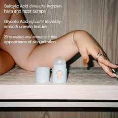 Topicals High Roller counter packaging highlights mess-free design and fragrance-free formula.