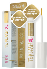 Toplash XL lash booster bottle close-up for fuller lashes.