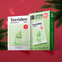 Torriden Balanceful Cica Mask essence vial display—5D CICA complex highlights multi-layer calm.