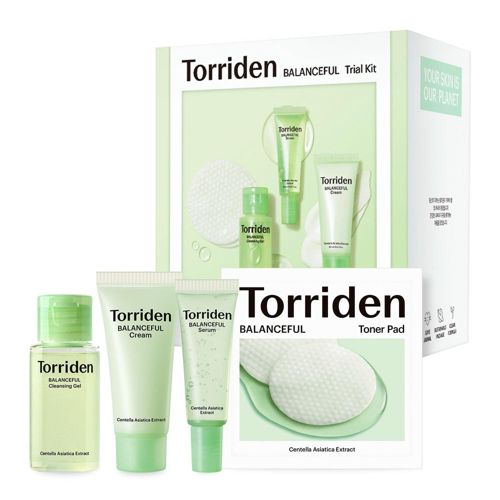 Torriden BALANCEFUL Cica Trial Kit cleansing gel close-up highlighting gentle cleansing with Centella.